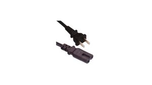 AC-strömkabel, USA typ A-kontakt - IEC 60320 C7, 1.8m, Svart